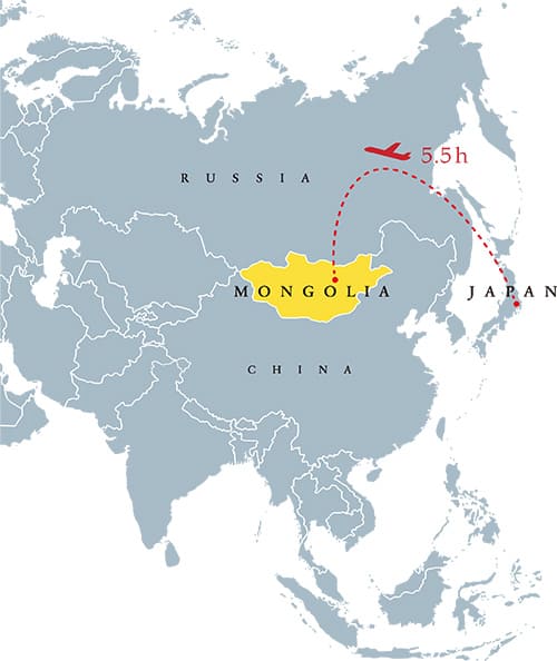 モンゴル国の地図